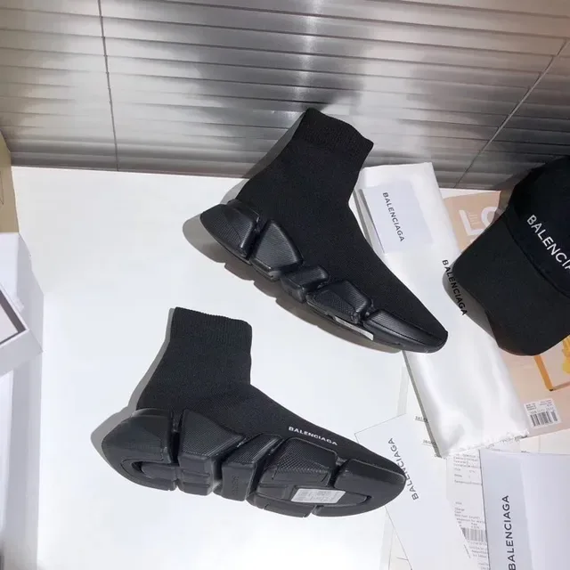 Balenciaga Speed Trainer Tênis lifestyle pretos com ajuste de meia 6