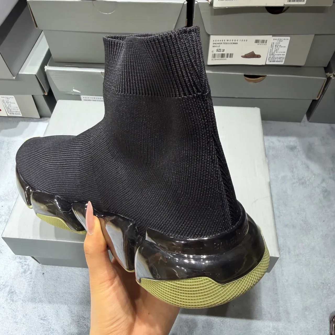 Balenciaga Speed Trainer Black Translucent Sole Lifestyle Sneakers 4