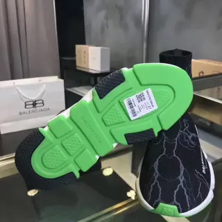 Balenciaga Speed Trainer Lightning Bolt أخضر أسود حذاء أسلوب الحياة