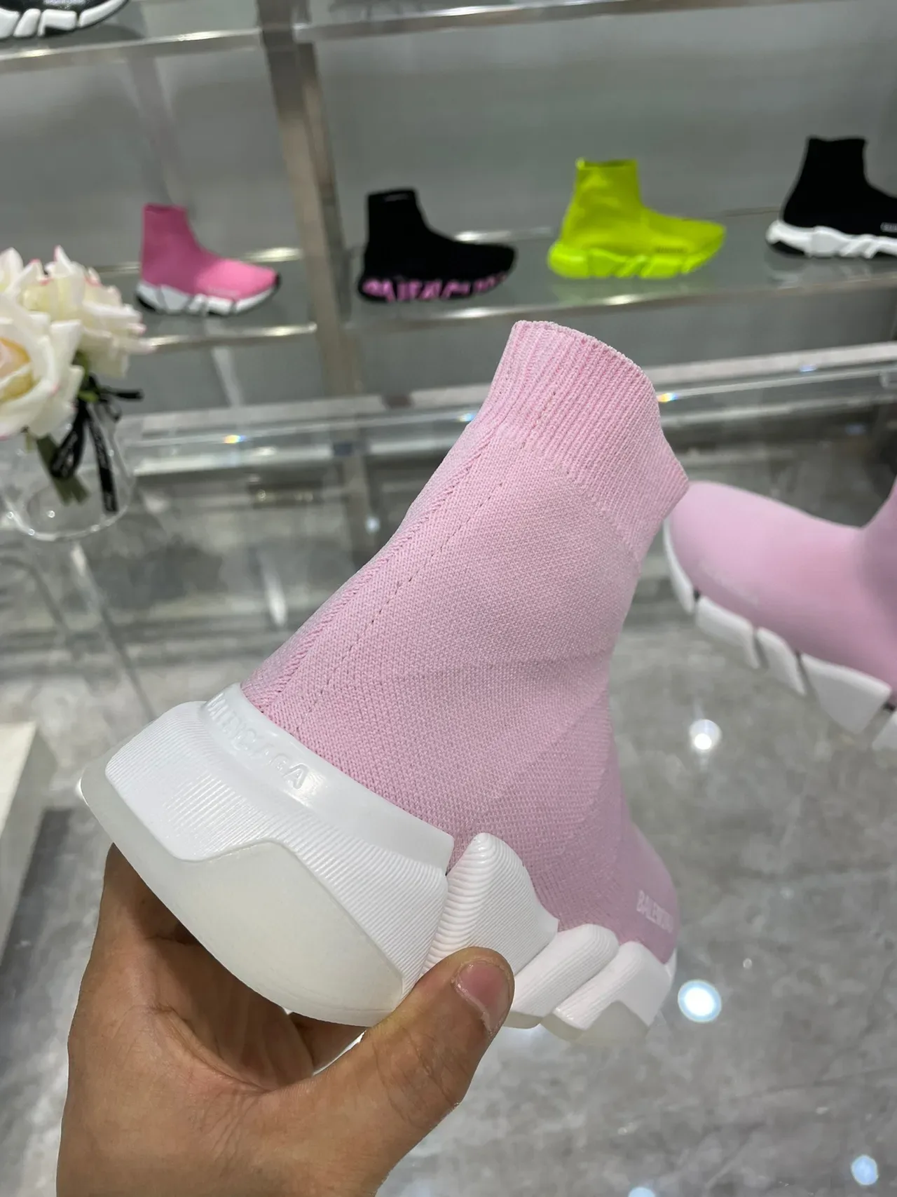 Balenciaga Speed Trainer Pink Sock-Fit Lifestyle Sneakers 2
