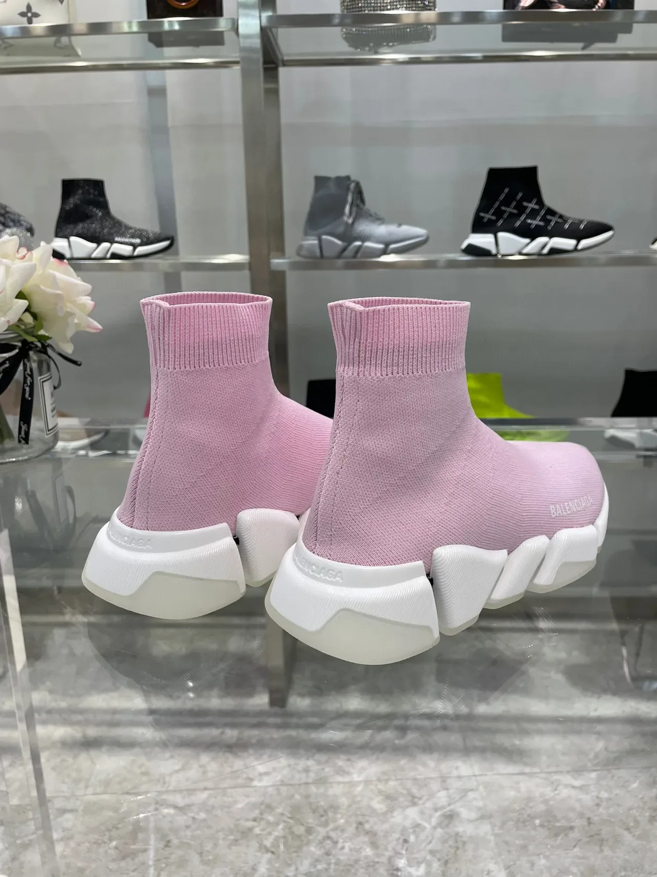 Balenciaga Speed Trainer Pink Sock-Fit Lifestyle Sneakers 5