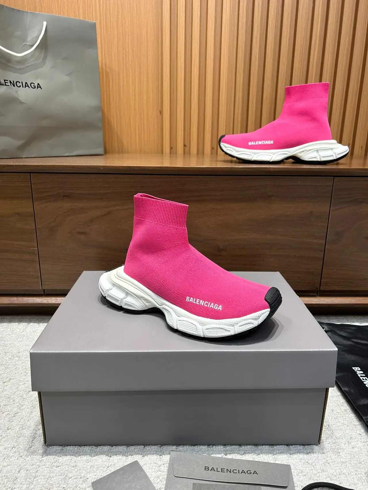 Balenciaga Speed Trainer Pink Sock-Fit Lifestyle Sneakers 4