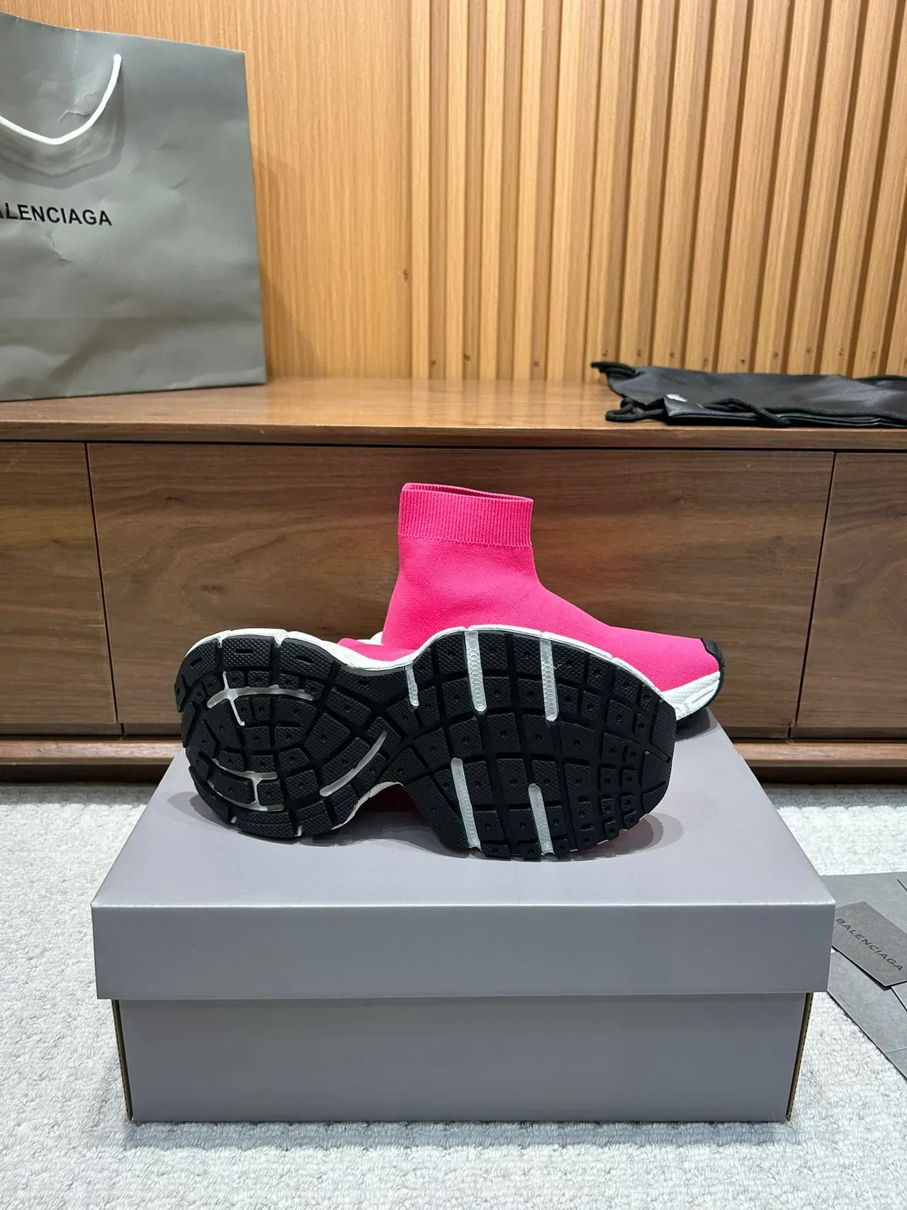 Balenciaga Speed Trainer Pink Sock-Fit Lifestyle Sneakers 6