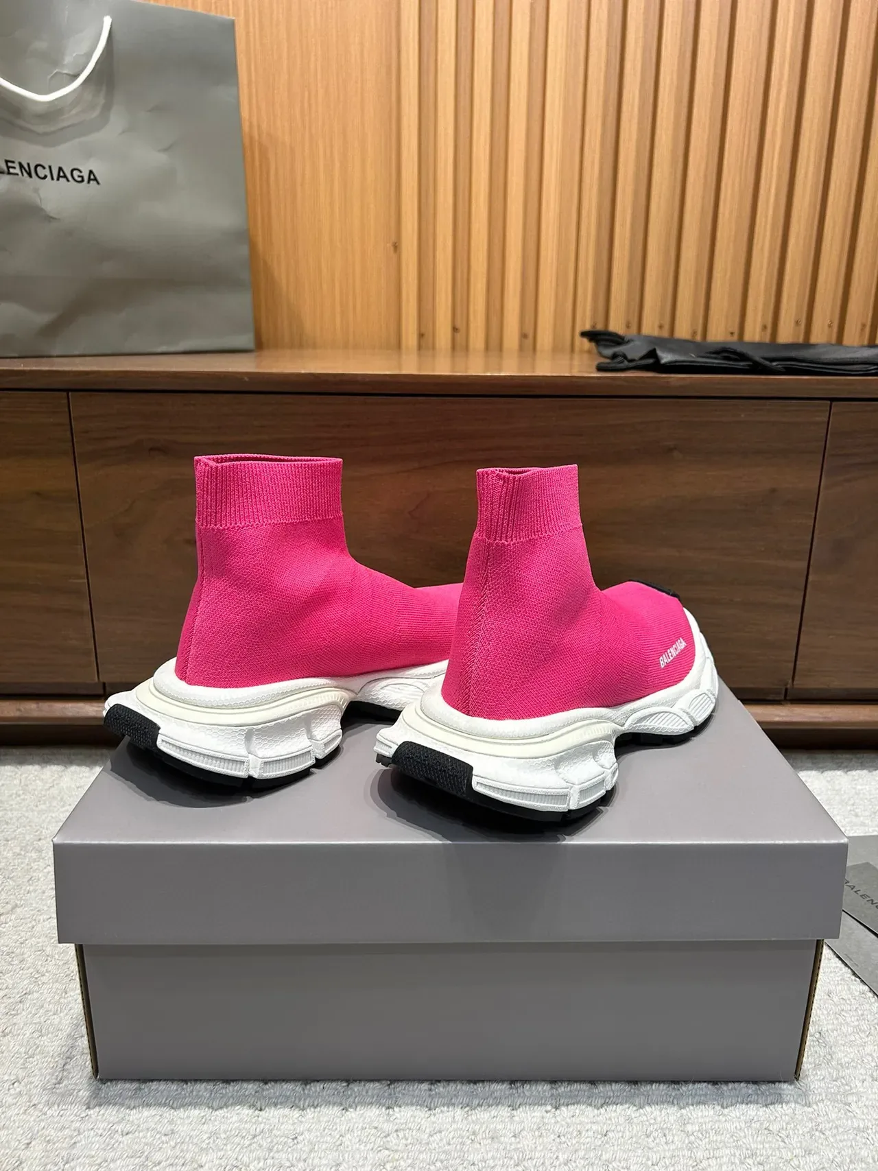 Balenciaga Speed Trainer Pink Sock-Fit Lifestyle Sneakers 7