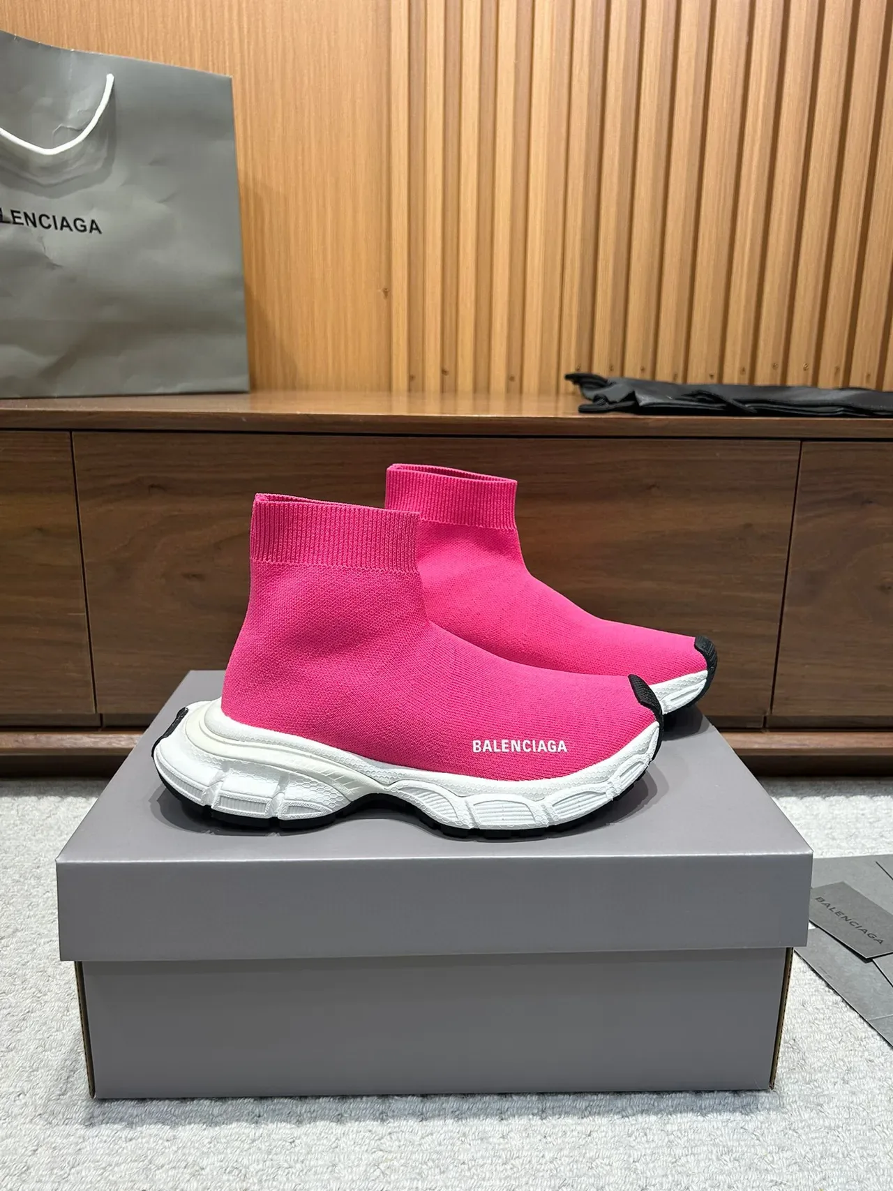 Balenciaga Speed Trainer Pink Sock-Fit Lifestyle Sneakers 8
