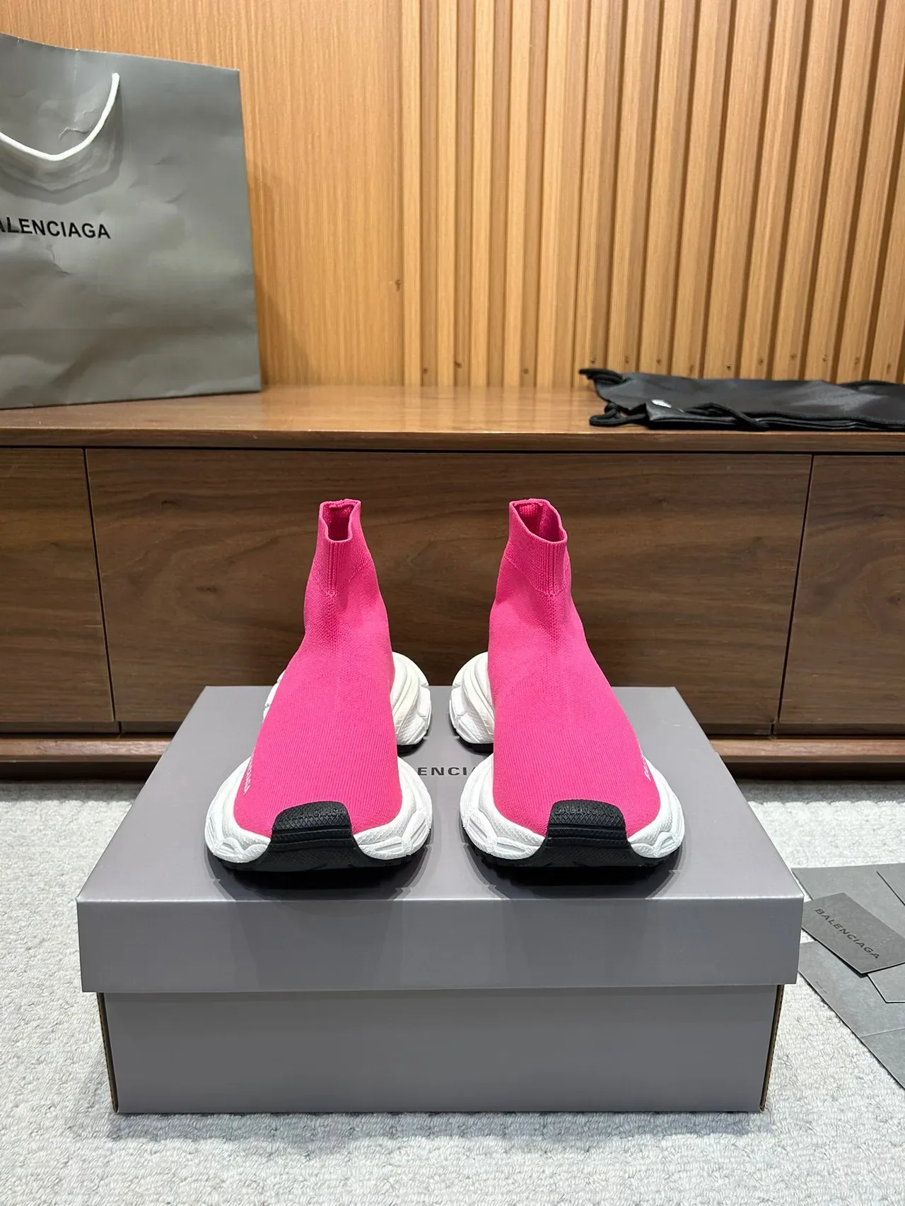 Balenciaga Speed Trainer Pink Sock-Fit Lifestyle Sneakers 9