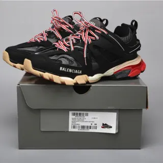 Balenciaga Track Sneaker أسود, أحمر, بيج, أحذية كاجوال سميكة
