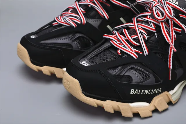 Balenciaga Track Sneaker أسود, أحمر, بيج, أحذية كاجوال سميكة 4