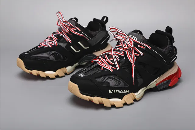 Balenciaga Track Sneaker أسود, أحمر, بيج, أحذية كاجوال سميكة 5