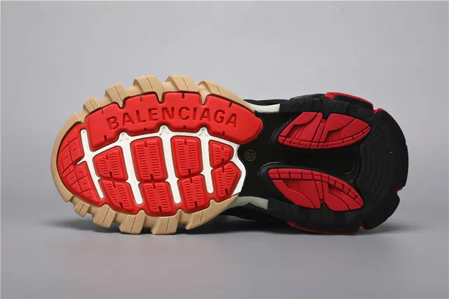 Balenciaga Track Sneaker أسود, أحمر, بيج, أحذية كاجوال سميكة 6