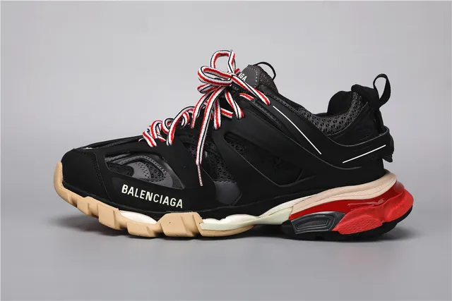 Balenciaga Track Sneaker أسود, أحمر, بيج, أحذية كاجوال سميكة 9