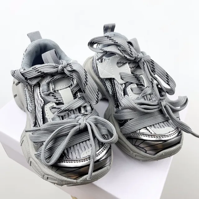 Balenciaga Track Trainer حذاء رياضي وردي وفضي سميك 6