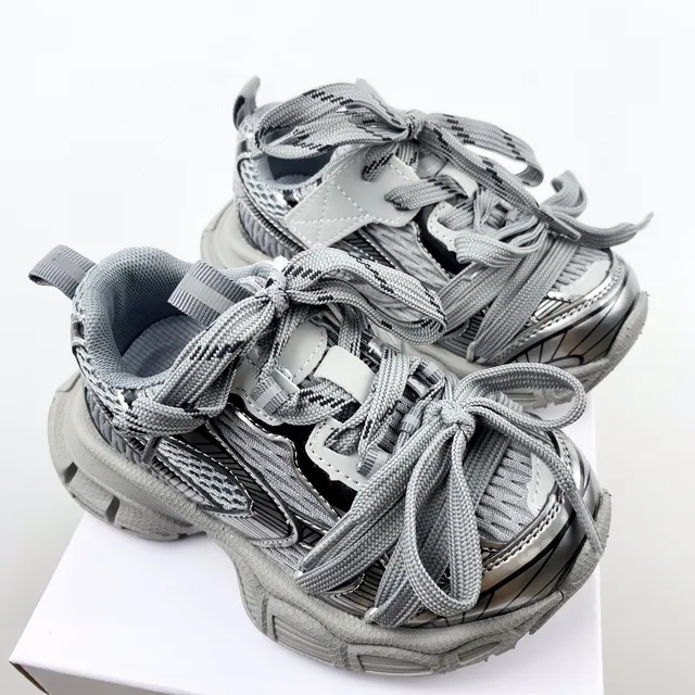 Balenciaga Track Trainer حذاء رياضي وردي وفضي سميك 7
