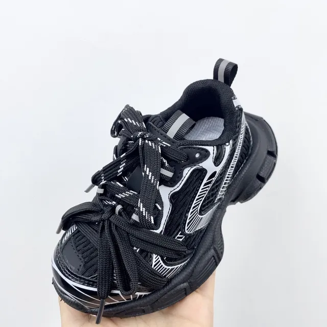 Balenciaga Track Trainer حذاء رياضي وردي وفضي سميك 22
