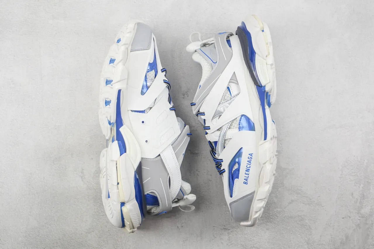 Balenciaga Track Trainer White Blue Silver Chunky Sneakers 2