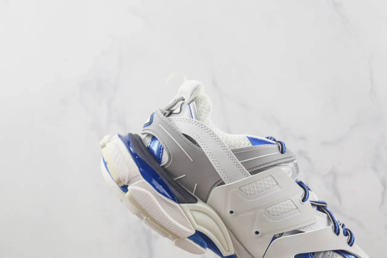 Balenciaga Track Trainer White Blue Silver Chunky Sneakers 5