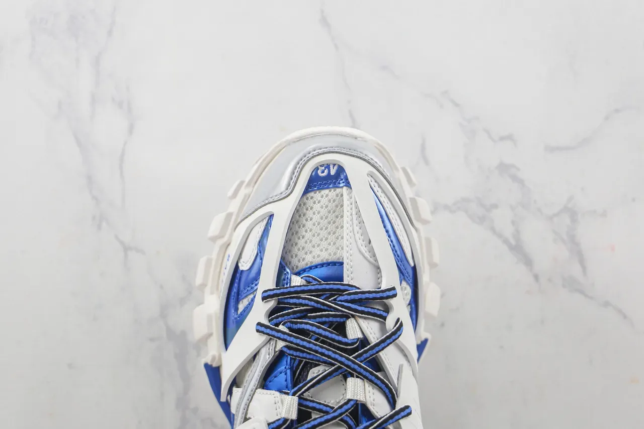 Balenciaga Track Trainer White Blue Silver Chunky Sneakers 6
