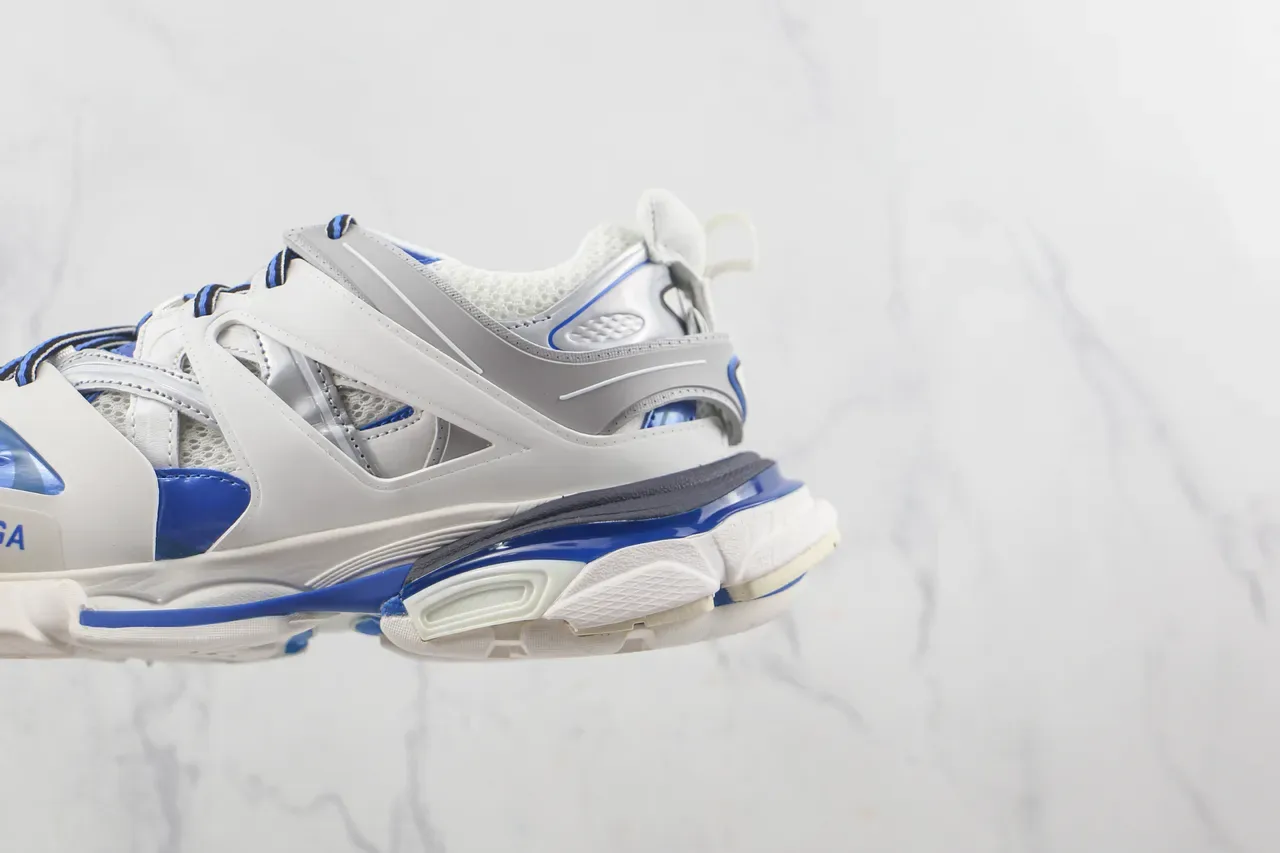 Balenciaga Track Trainer White Blue Silver Chunky Sneakers 7