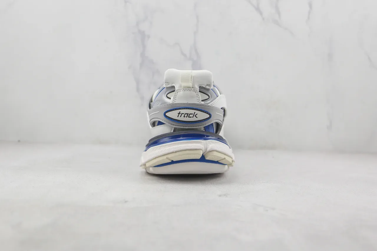Balenciaga Track Trainer White Blue Silver Chunky Sneakers 9