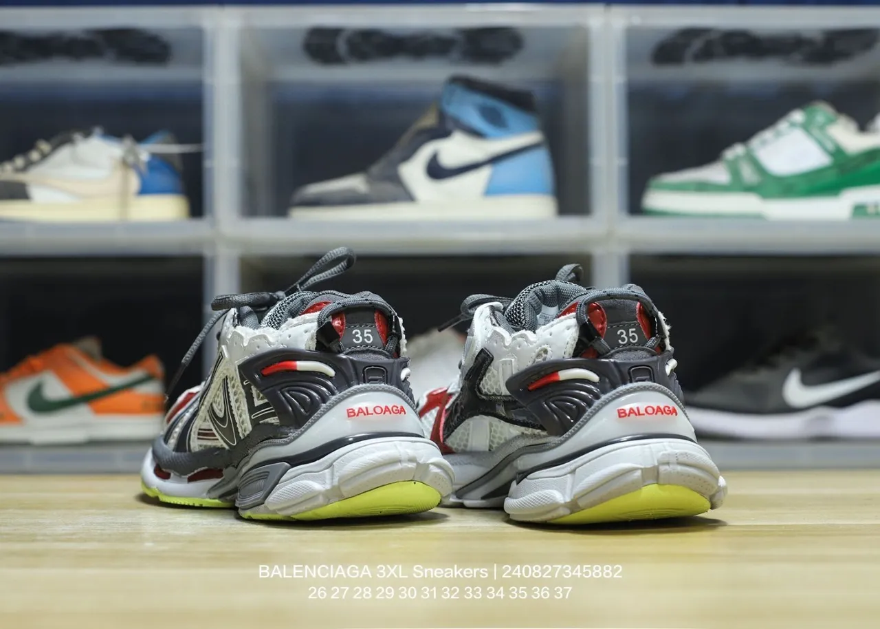 Balenciaga Track Trainer أبيض أحمر أسود رمادي أصفر نيون سينيكرز تشونكي 6