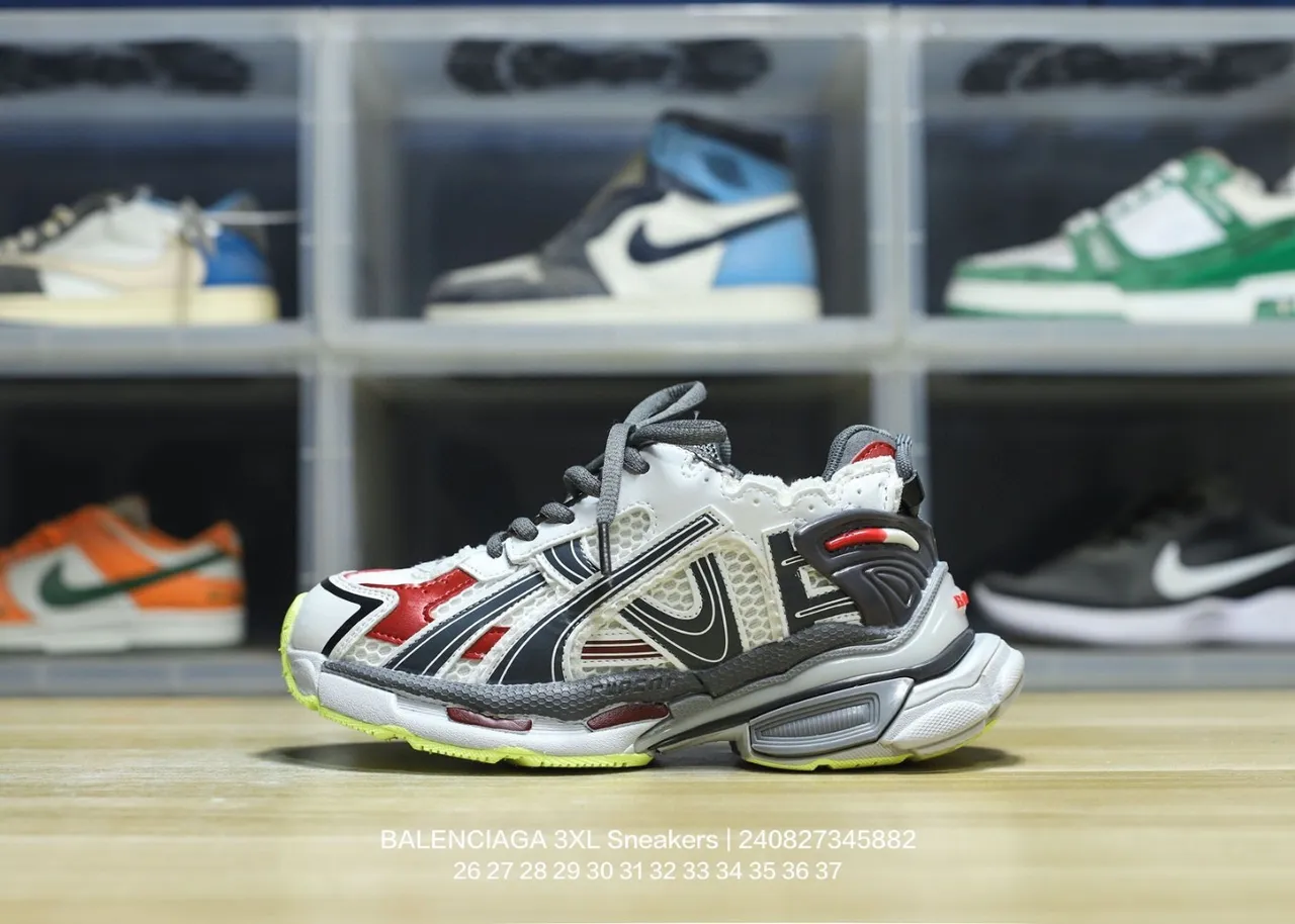 Balenciaga Track Trainer أبيض أحمر أسود رمادي أصفر نيون سينيكرز تشونكي 7