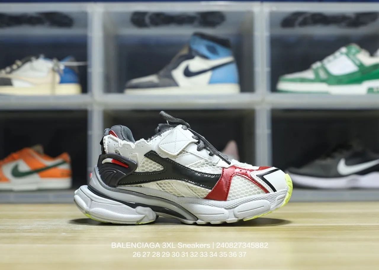 Balenciaga Track Trainer أبيض أحمر أسود رمادي أصفر نيون سينيكرز تشونكي 8