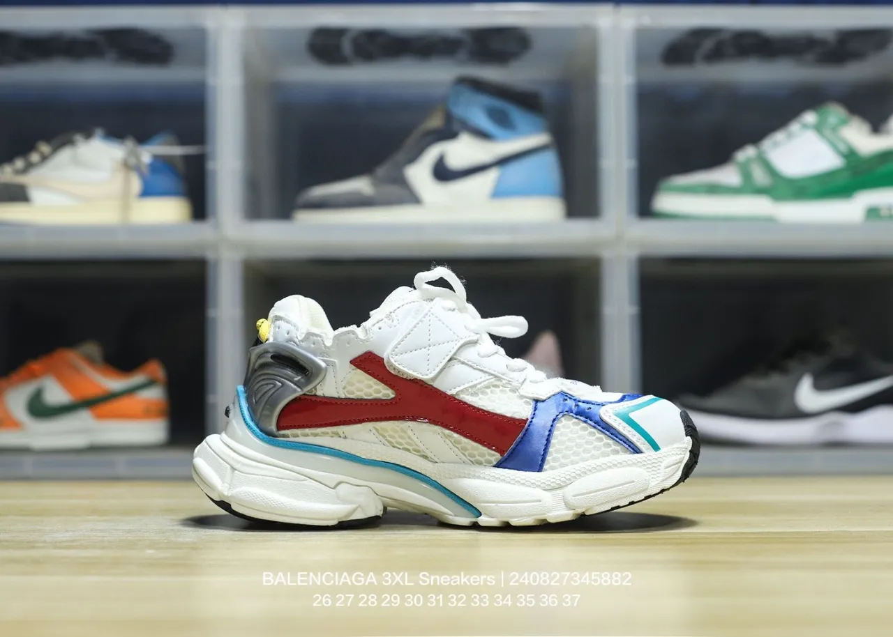 Balenciaga Track Trainer أبيض أحمر أسود رمادي أصفر نيون سينيكرز تشونكي 19