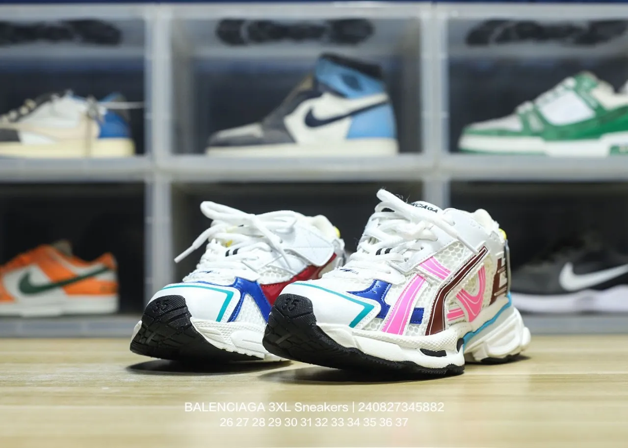 Balenciaga Track Trainer أبيض أحمر أسود رمادي أصفر نيون سينيكرز تشونكي 21