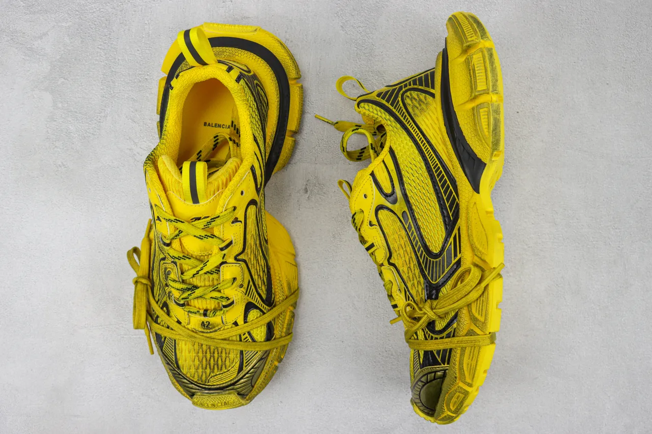 Balenciaga Track Trainer tênis chunky amarelo preto 3
