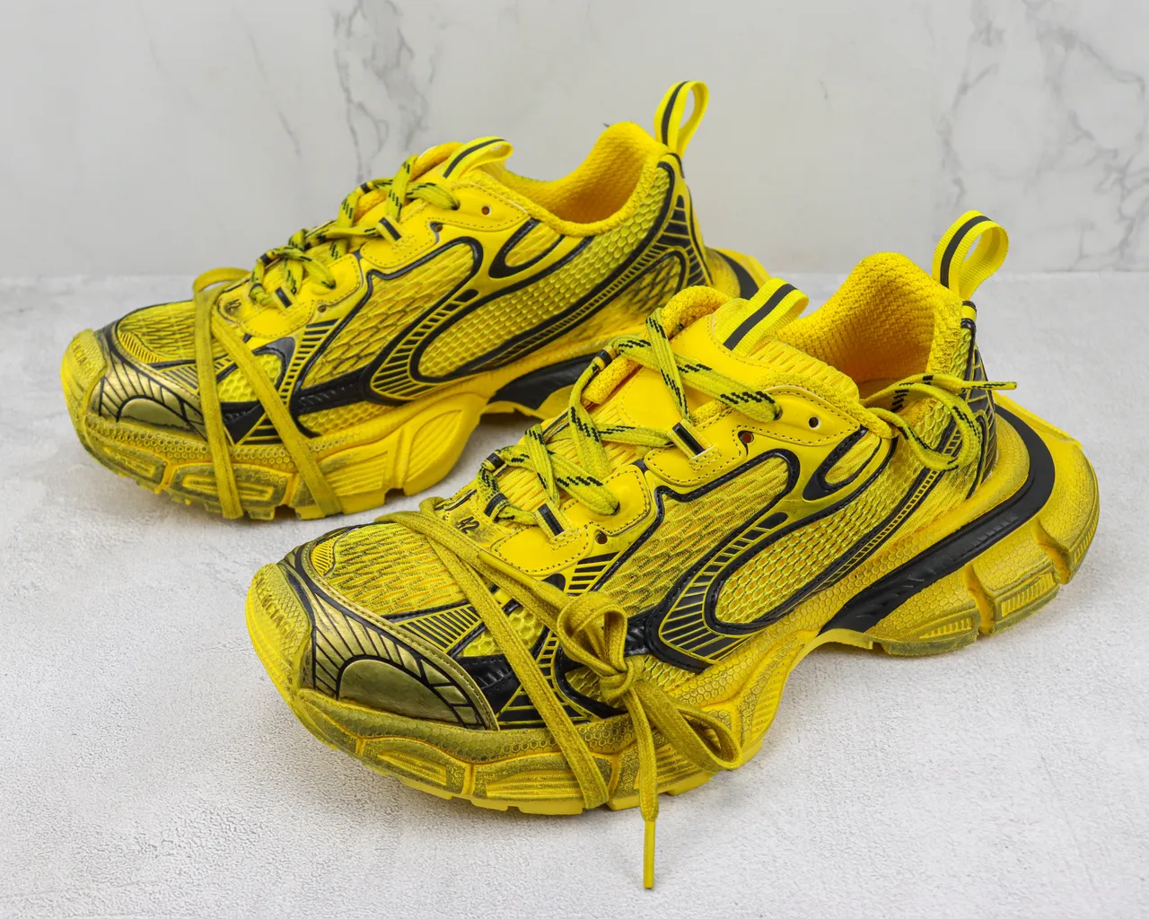 Balenciaga Track Trainer tênis chunky amarelo preto 4