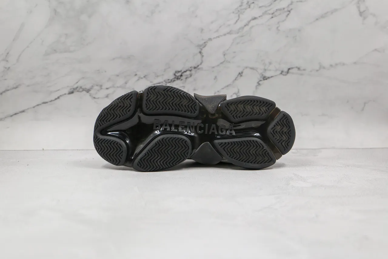 Balenciaga Triple S Black and Silver Chunky Sneakers 3