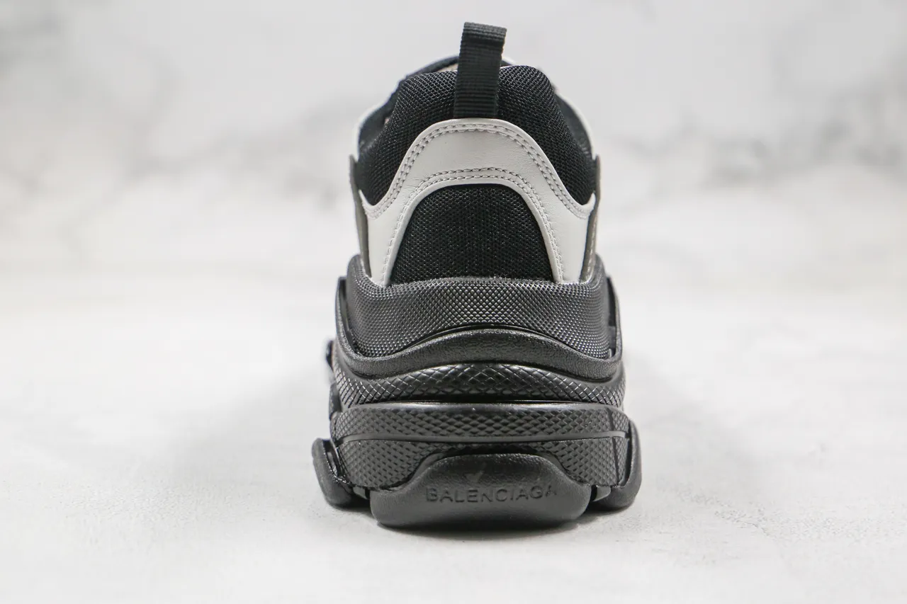 Balenciaga Triple S Black Gray Silver Chunky Sneakers 3
