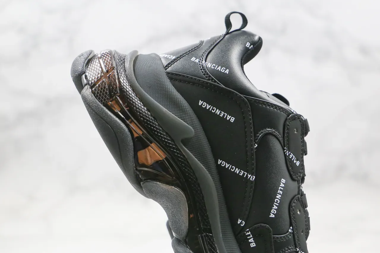 Balenciaga Triple S Black Logo-Print Chunky Sneakers 3
