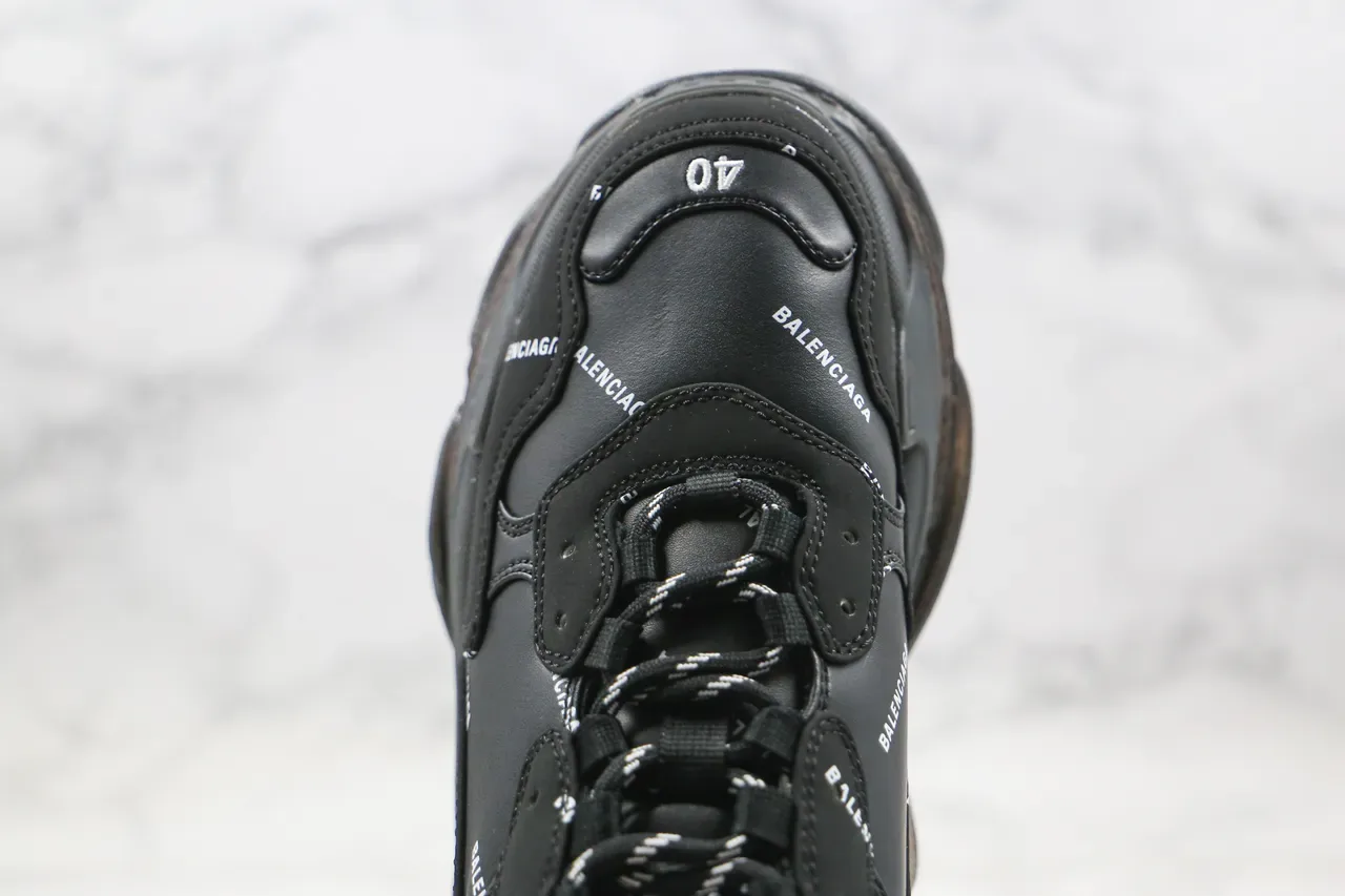Balenciaga Triple S Black Logo-Print Chunky Sneakers 5