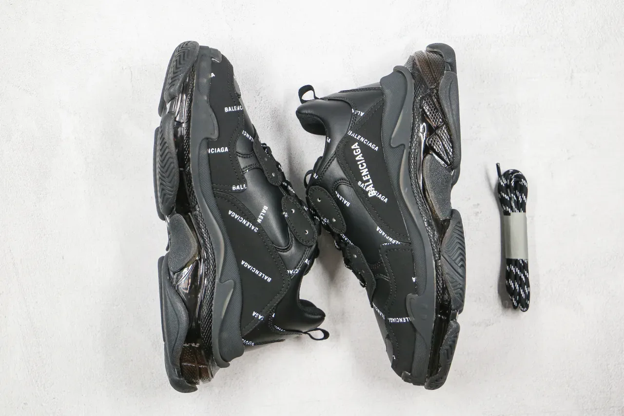 Balenciaga Triple S Black Logo-Print Chunky Sneakers 10