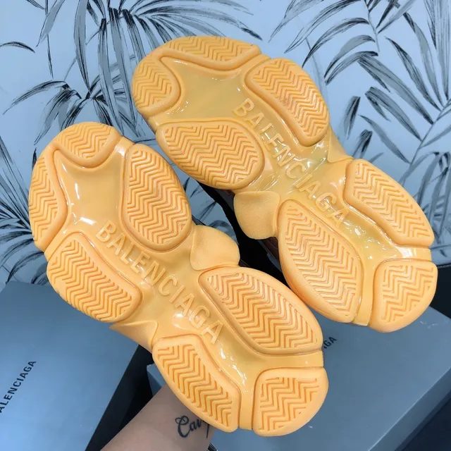 Balenciaga Triple S Sneakers noires orange transparentes chunky 2