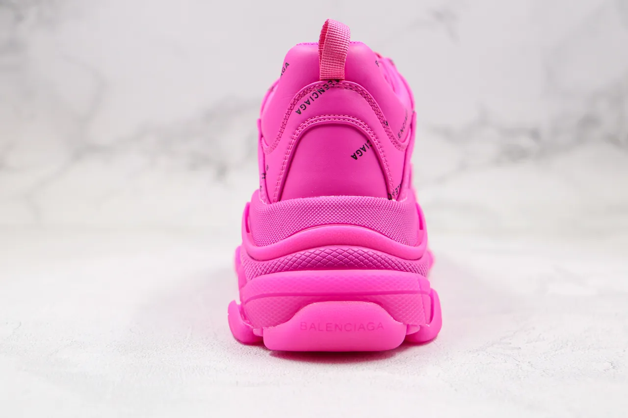 Balenciaga Triple S Monocromo Rosa Tênis Chunky 3
