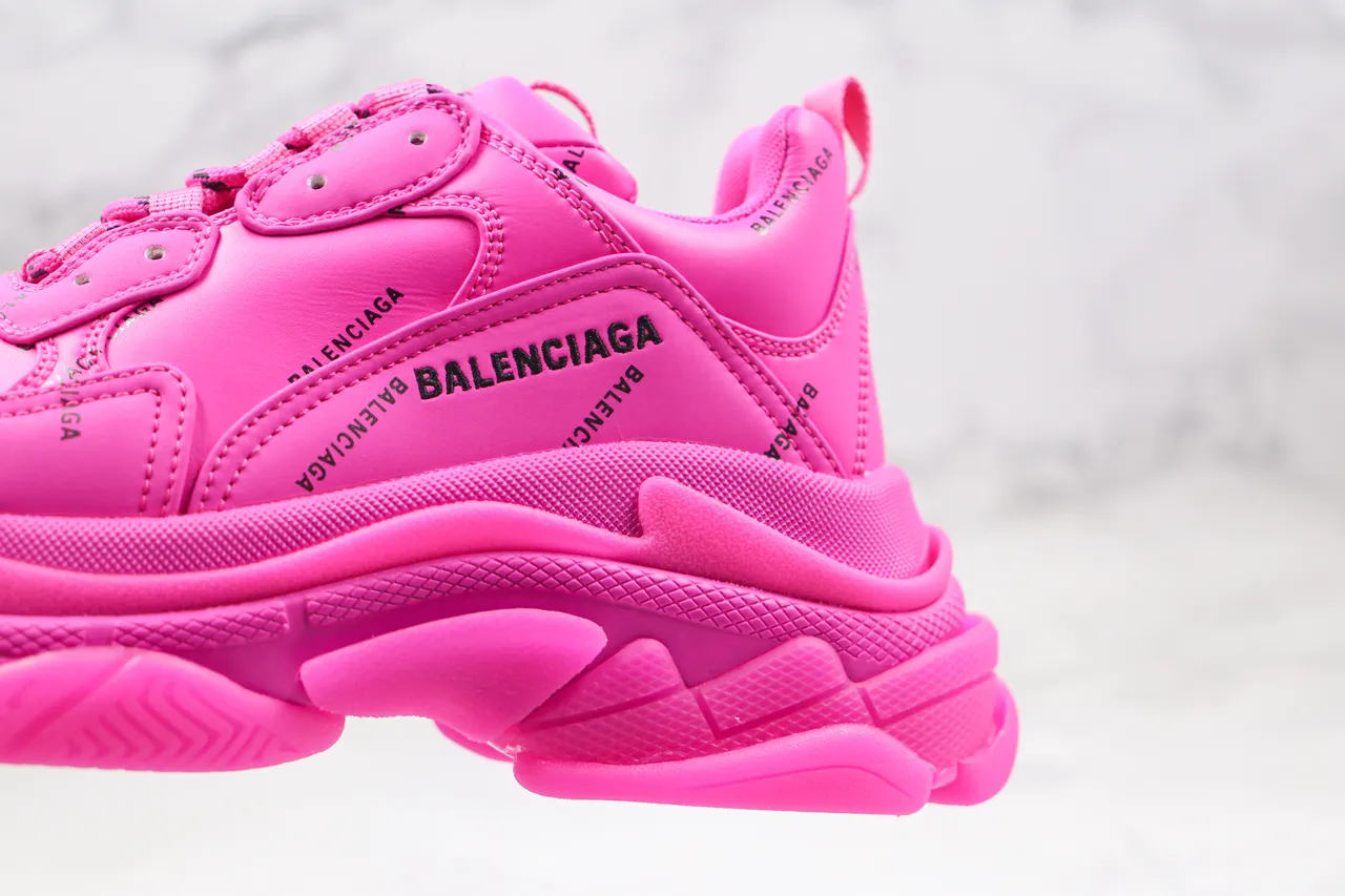 Balenciaga Triple S Monocromo Rosa Tênis Chunky 6