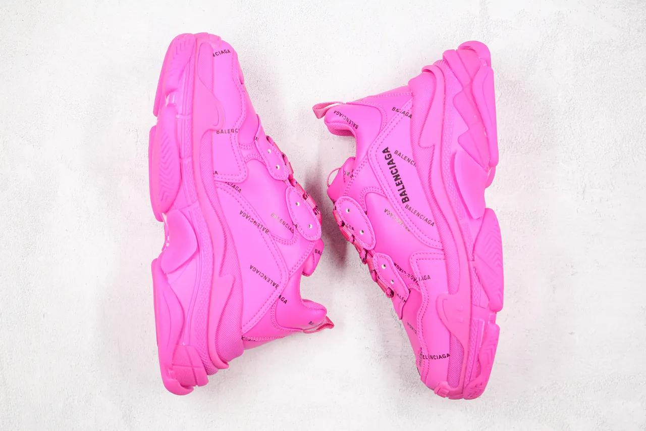 Balenciaga Triple S Monocromo Rosa Tênis Chunky 9