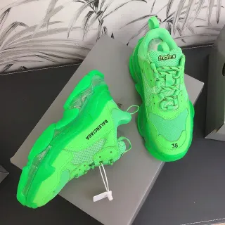 Balenciaga Triple S أحذية رياضية نيون أخضر سميكة