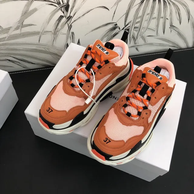 Balenciaga Triple S Chaussures Chunky Pêche Orange 2