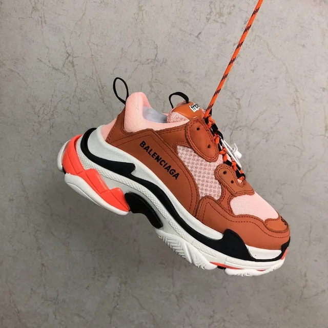 Balenciaga Triple S Chaussures Chunky Pêche Orange 5
