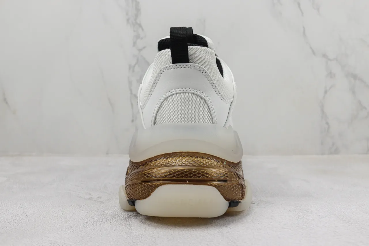 Balenciaga Triple S sneakers chunky blanches et dorées 9