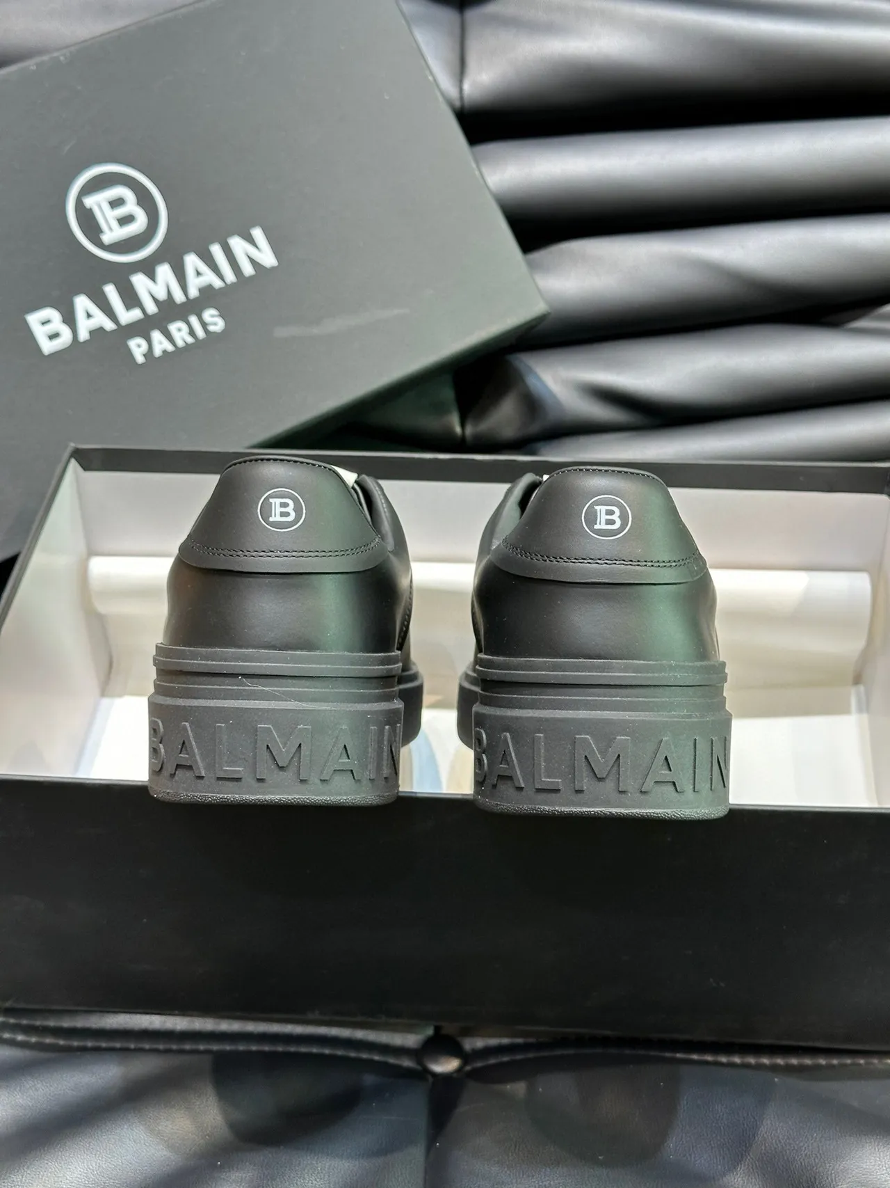Balmain B-Court Tênis Lifestyle de Couro Preto 6