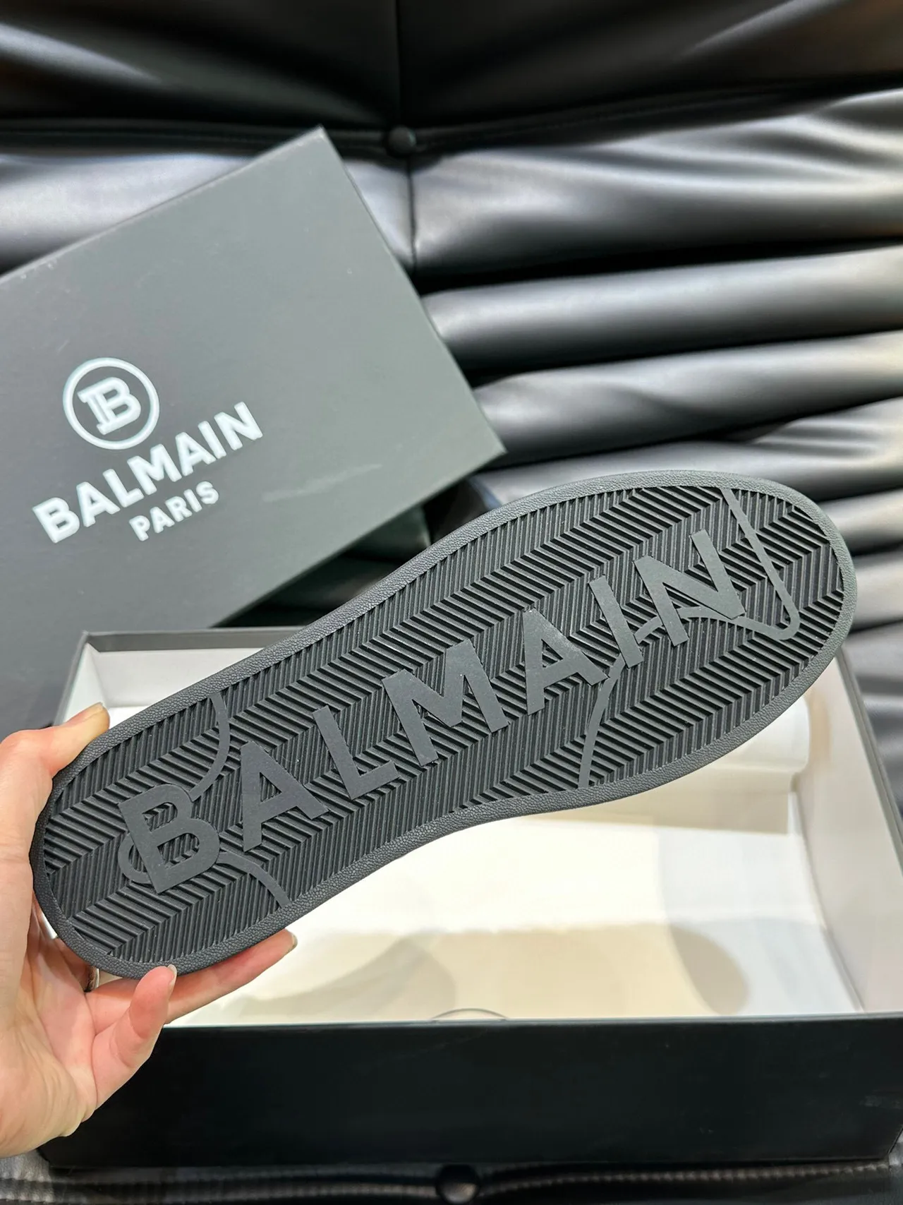 Balmain B-Court Tênis Lifestyle de Couro Preto 9