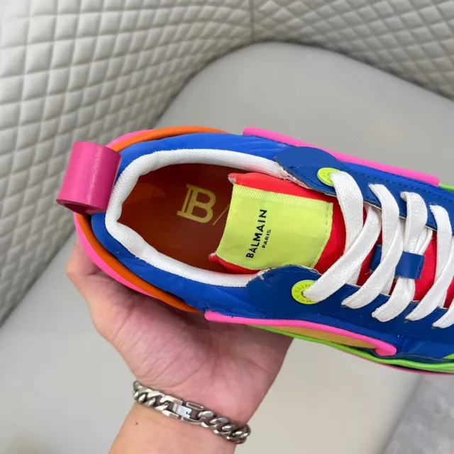 Balmain B-Court Multicolor Layered Lifestyle Sneakers 3
