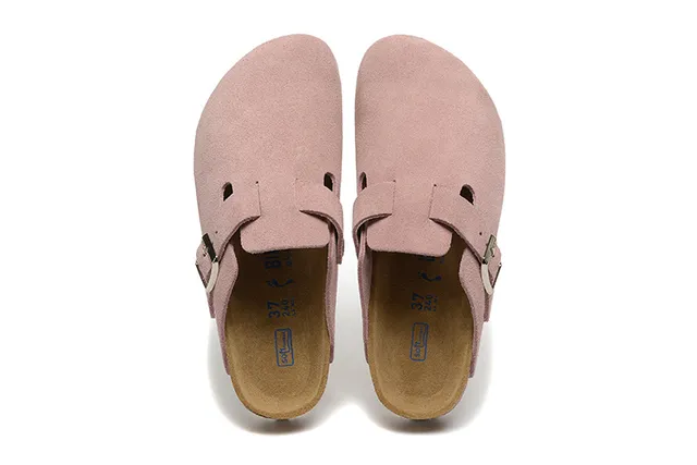 Birkenstock Arizona Pantufla de Camurça Rosa Pó 2