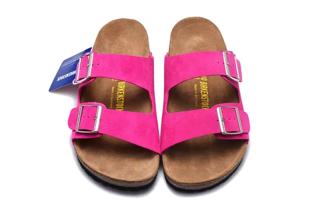 Birkenstock Arizona Fuchsia Daim à Double Boucle Sandales Casual 3