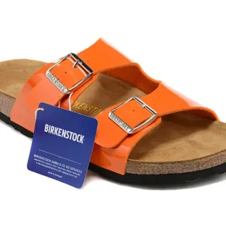 Birkenstock Arizona কমলা প্যাটেন্ট কাজুয়াল স্যান্ডেলস