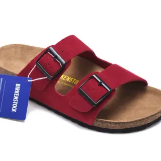 Birkenstock Arizona Sandales Casual en Daim Rouge